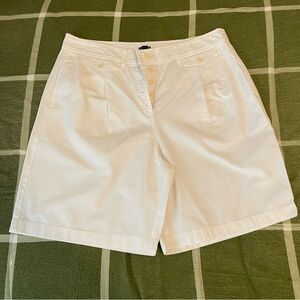 J. Crew Women's White Button Down Bermuda Shorts Classic Style Size 12